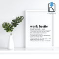 Work Bestie Definition Wall Art, Quote Decor, Printable Wall Art Gift for Home, PRINTABLE Wall Art, Digital Download
