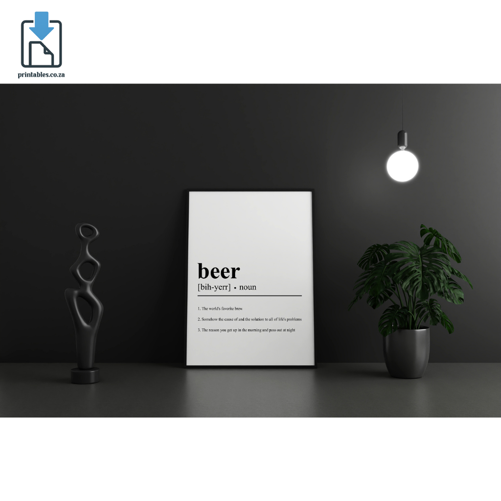 Beer Definition Wall Art, Beer Quote Decor, Printable Wall Art Gift for Home, PRINTABLE Wall Art, Digital Download