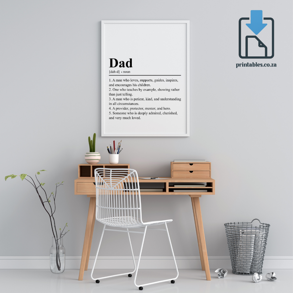 Dad Definition Wall Art, Dad Quote Decor, Printable Wall Art Gift for Home, PRINTABLE Wall Art, Digital Download